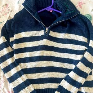 Quarter zip navy blue sweater